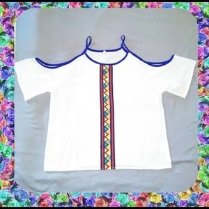 Peek a boo sleeve blouse JUNIOR XL